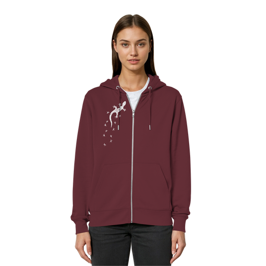 Gecko Eidechse Silhouette hell - Organic Relaxed Zipper