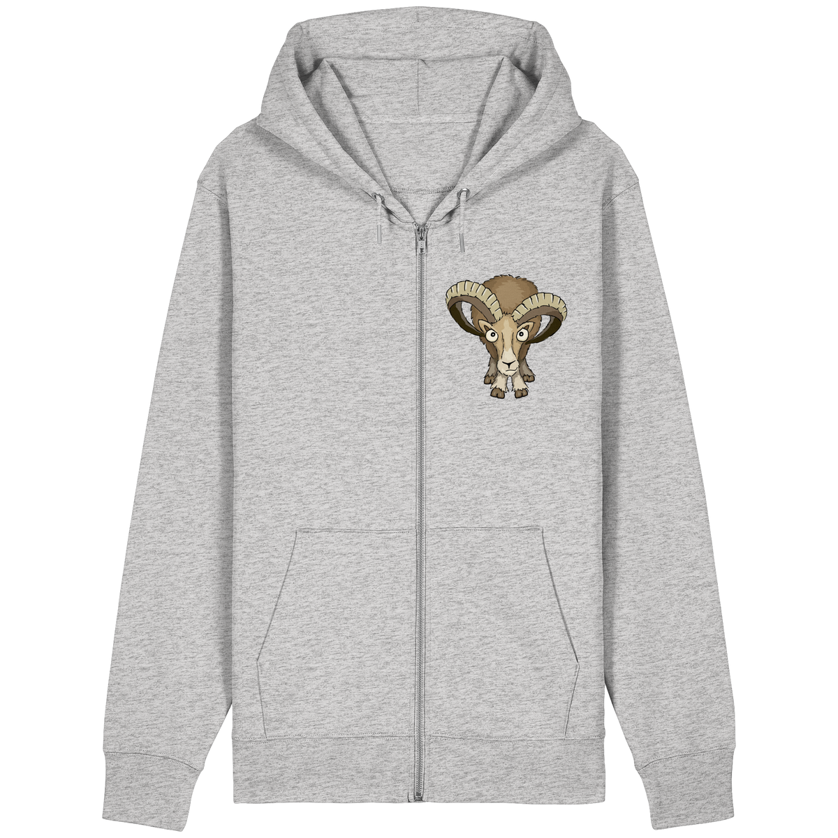 Bockiges Mufflon Widder Schafbock - Organic Relaxed Zipper