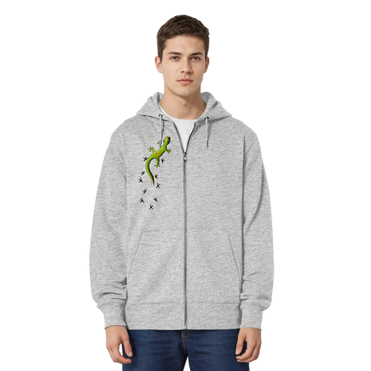 Kletternder Gecko mit Spuren - Organic Relaxed Zipper