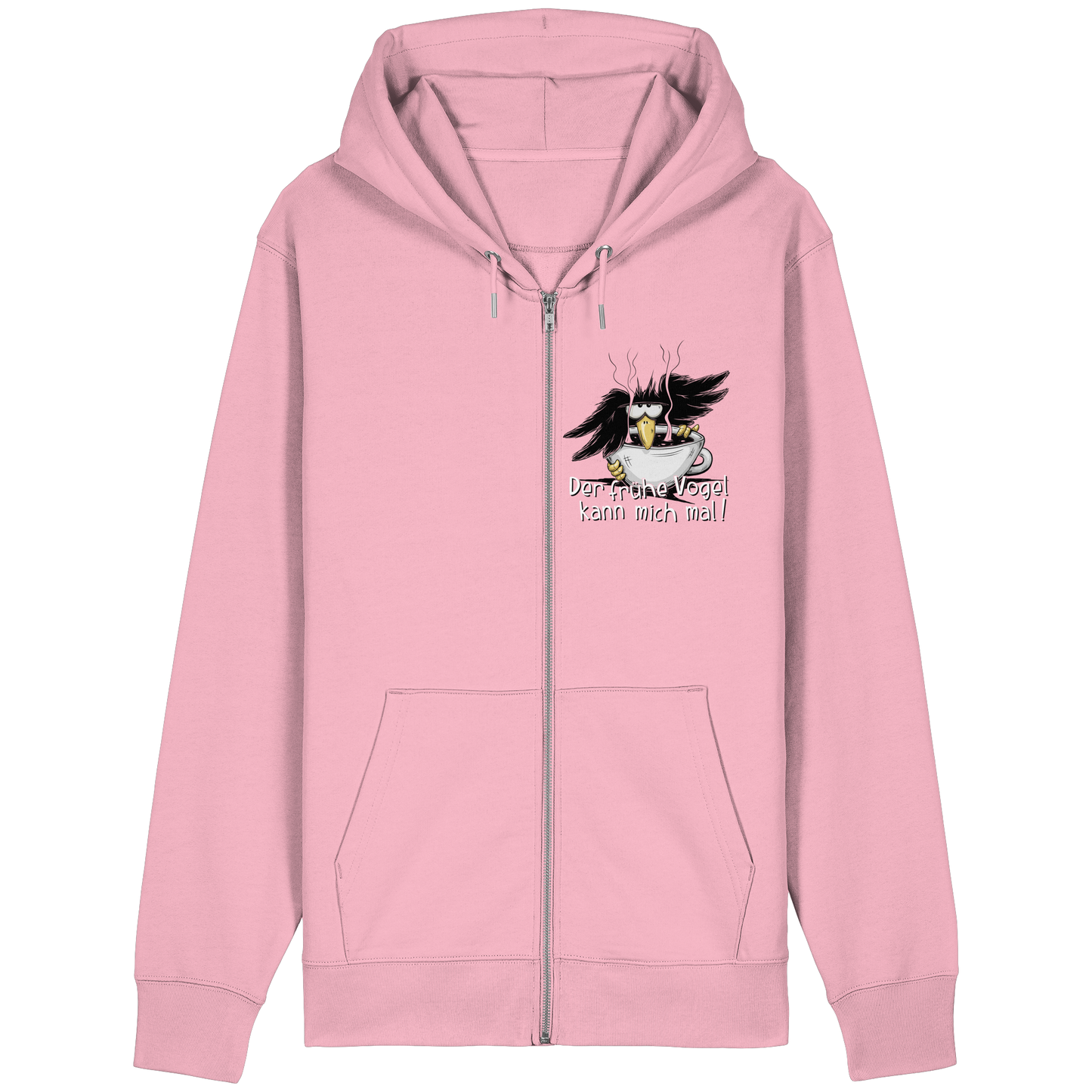 Der frühe Vogel kann mich mal | Kaffee Rabe - Organic Relaxed Zipper