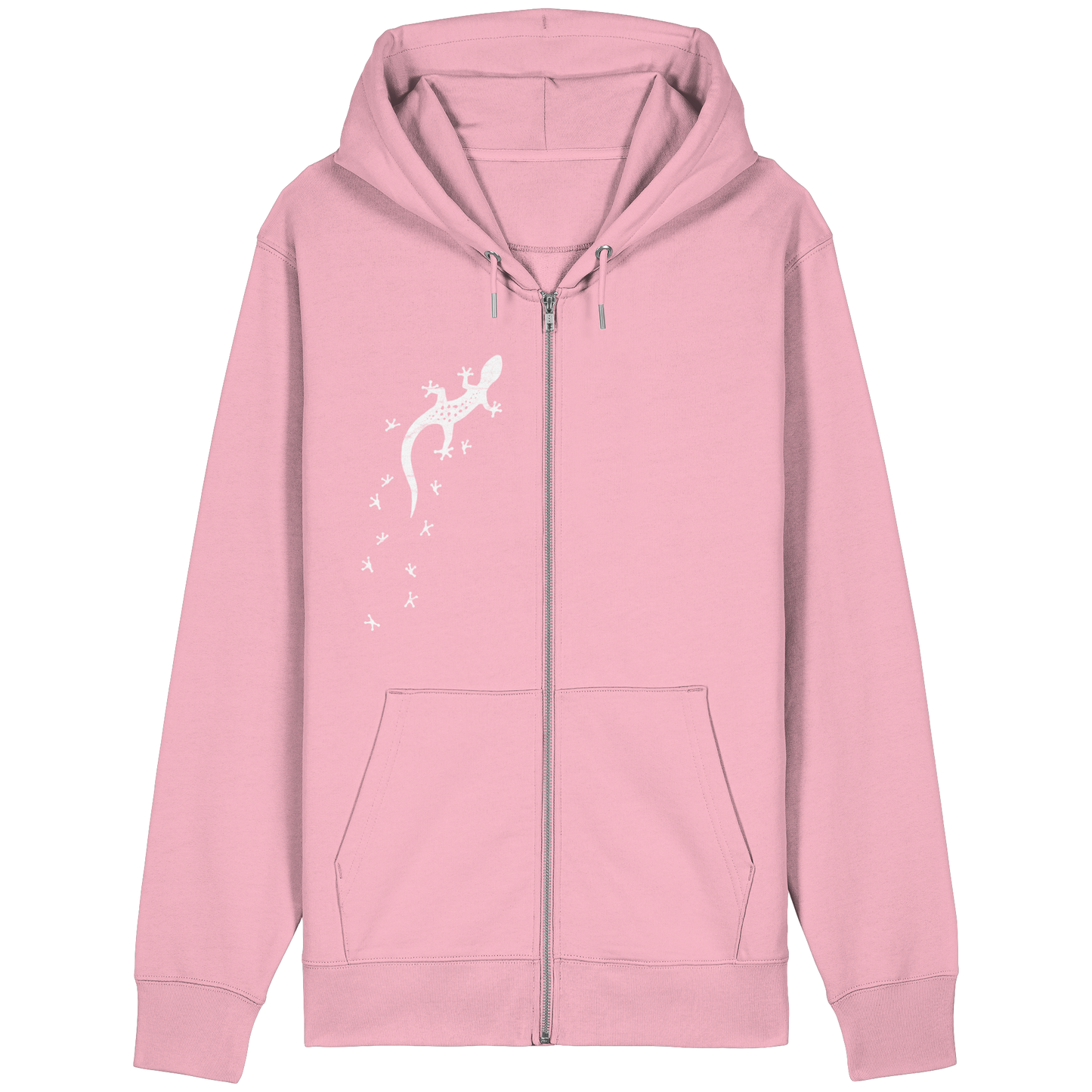 Gecko Eidechse Silhouette hell - Organic Relaxed Zipper