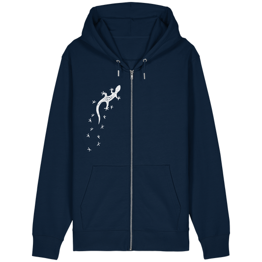 Gecko Eidechse Silhouette hell - Organic Relaxed Zipper