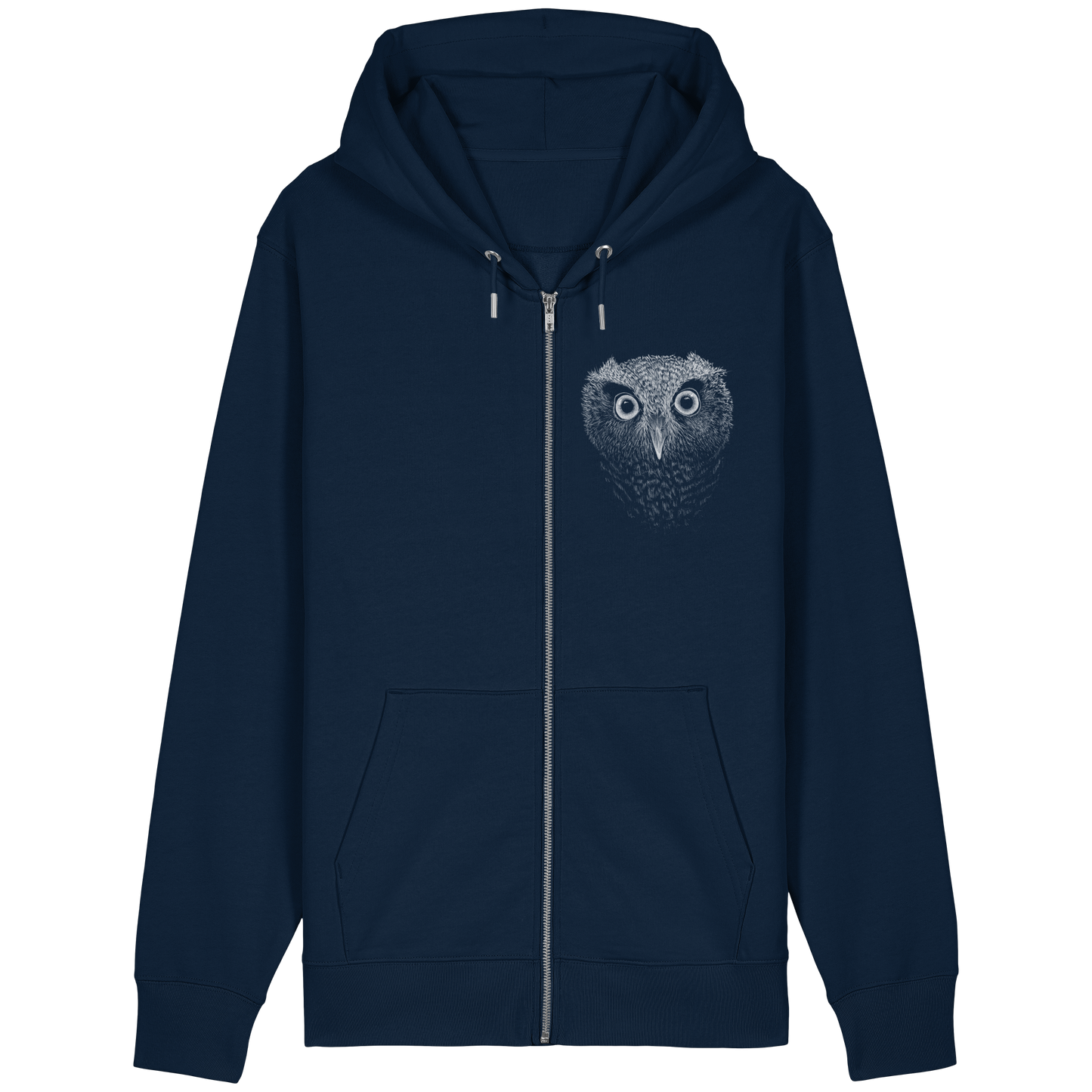 Eule Kritzelkunst Illustration - Organic Relaxed Zipper