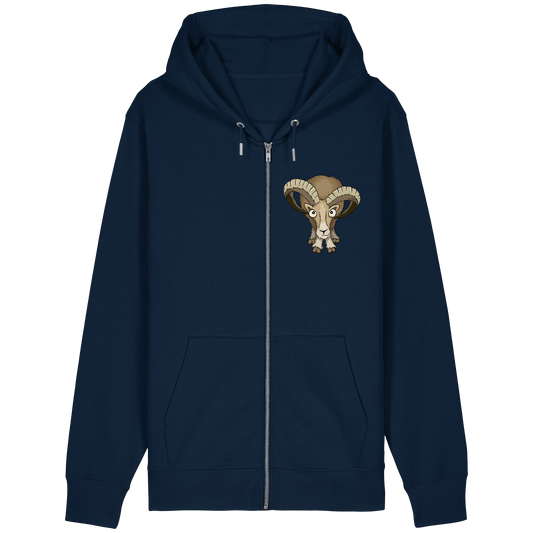 Bockiges Mufflon Widder Schafbock - Organic Relaxed Zipper