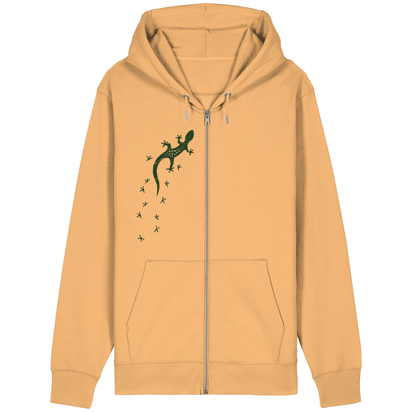 Gecko Eidechse Silhouette dunkel - Organic Relaxed Zipper