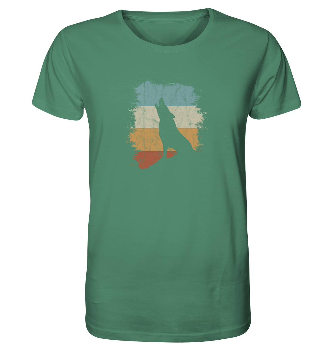 Retro Style lässig heulender Wolf - Organic Shirt