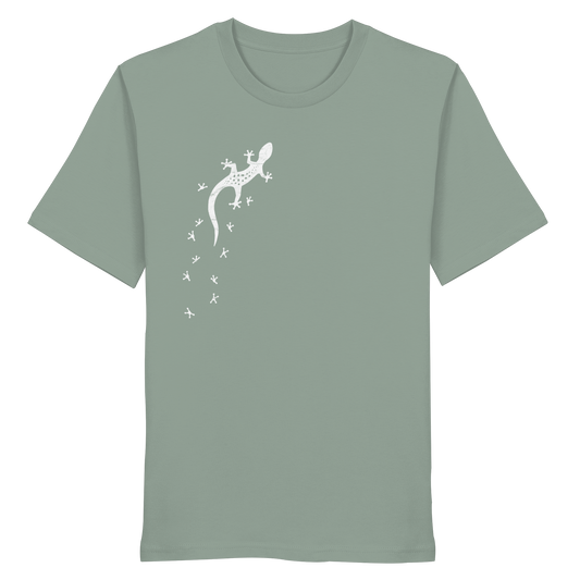 Gecko Eidechse Silhouette hell - Organic Shirt