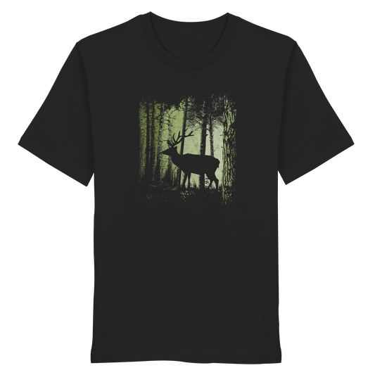 Hirsch im Zwielicht Wald - Organic Shirt
