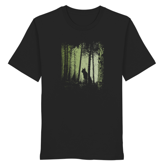 Luchs Wildkatze im Zwielicht Wald - Organic Shirt