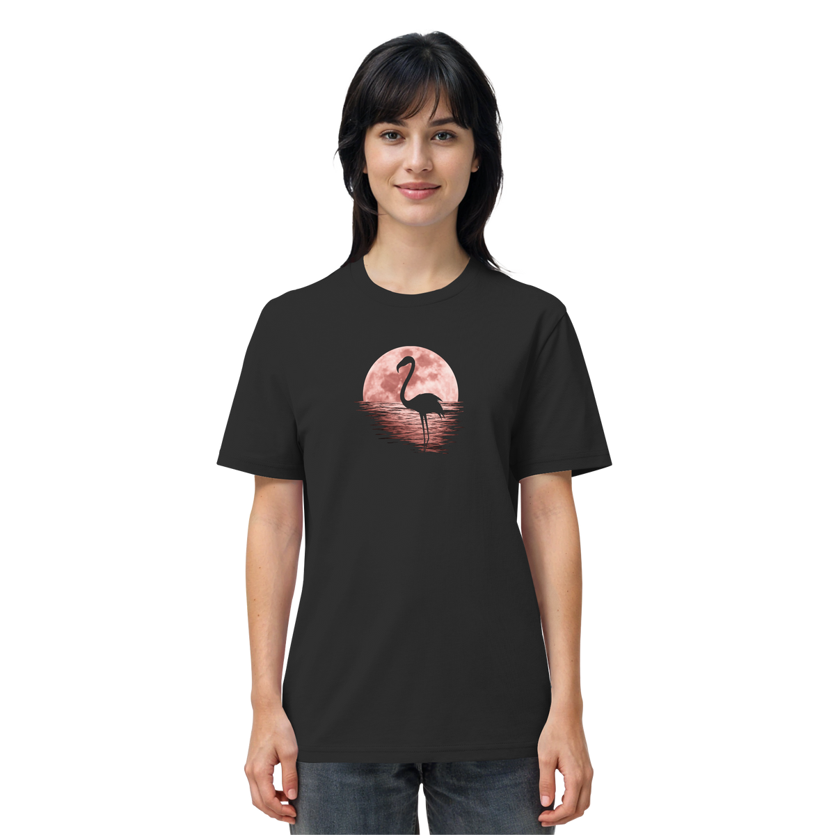 Rosa Vollmond Flamingo - Organic Shirt