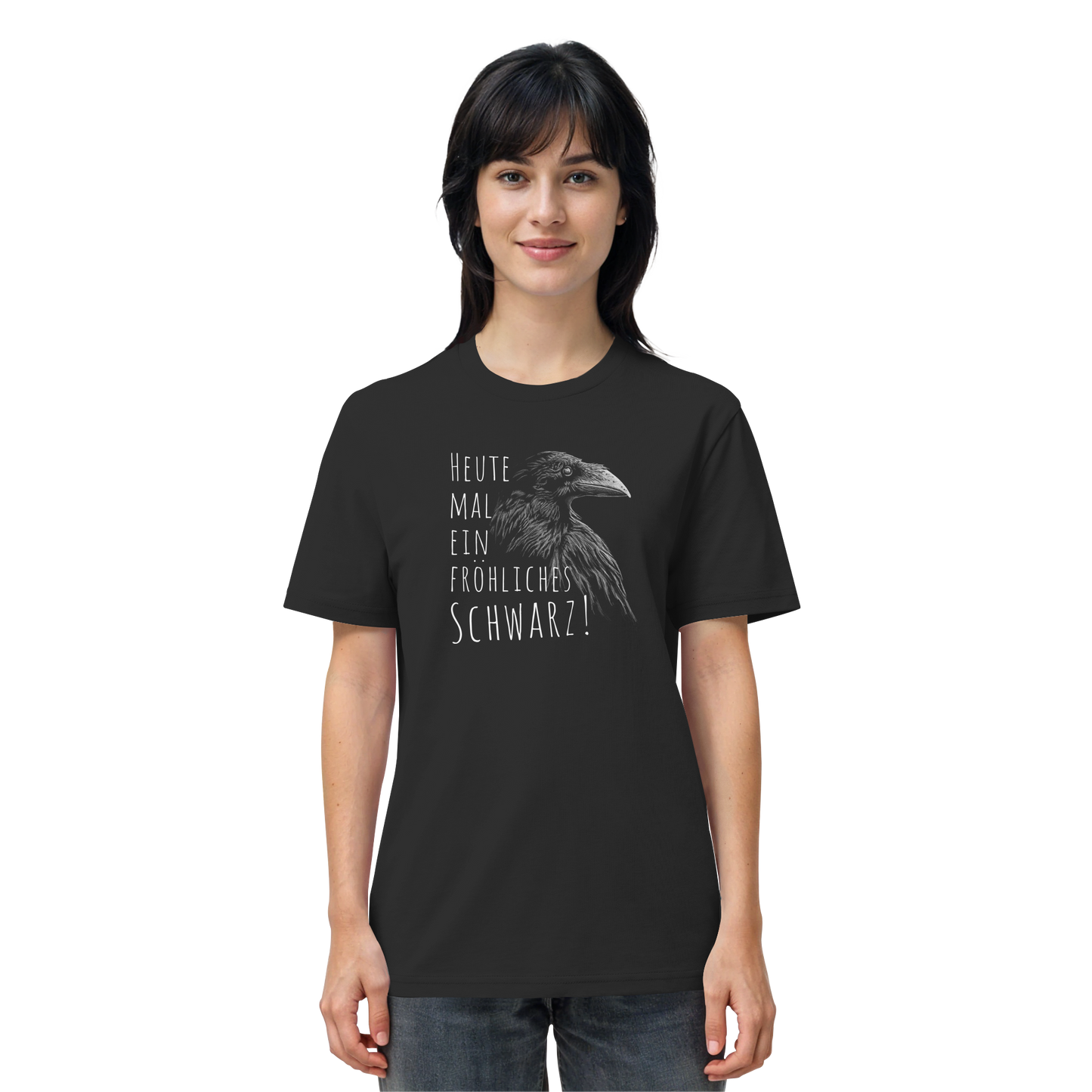 fröhlicher schwarzer Rabe - Organic Shirt