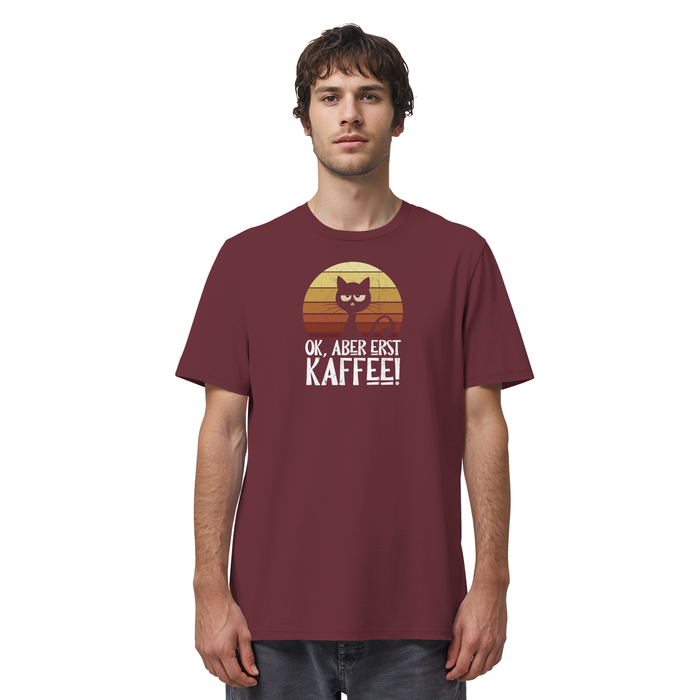 Ok, aber erst Kaffee | launische Katze - Organic Shirt