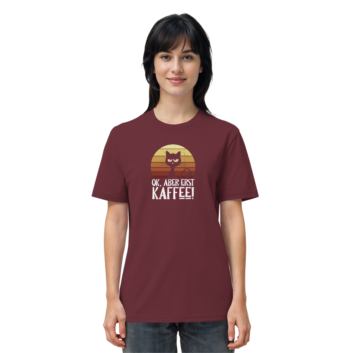 Ok, aber erst Kaffee | launische Katze - Organic Shirt