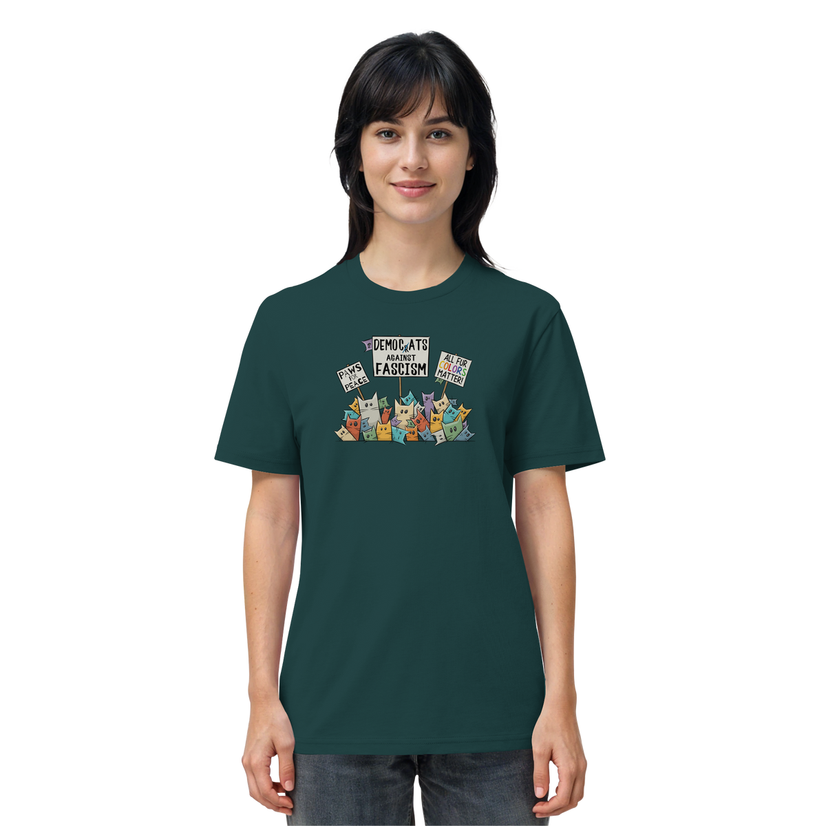 Demo-Katzen gegen Faschismus und für Vielfalt - Organic Shirt