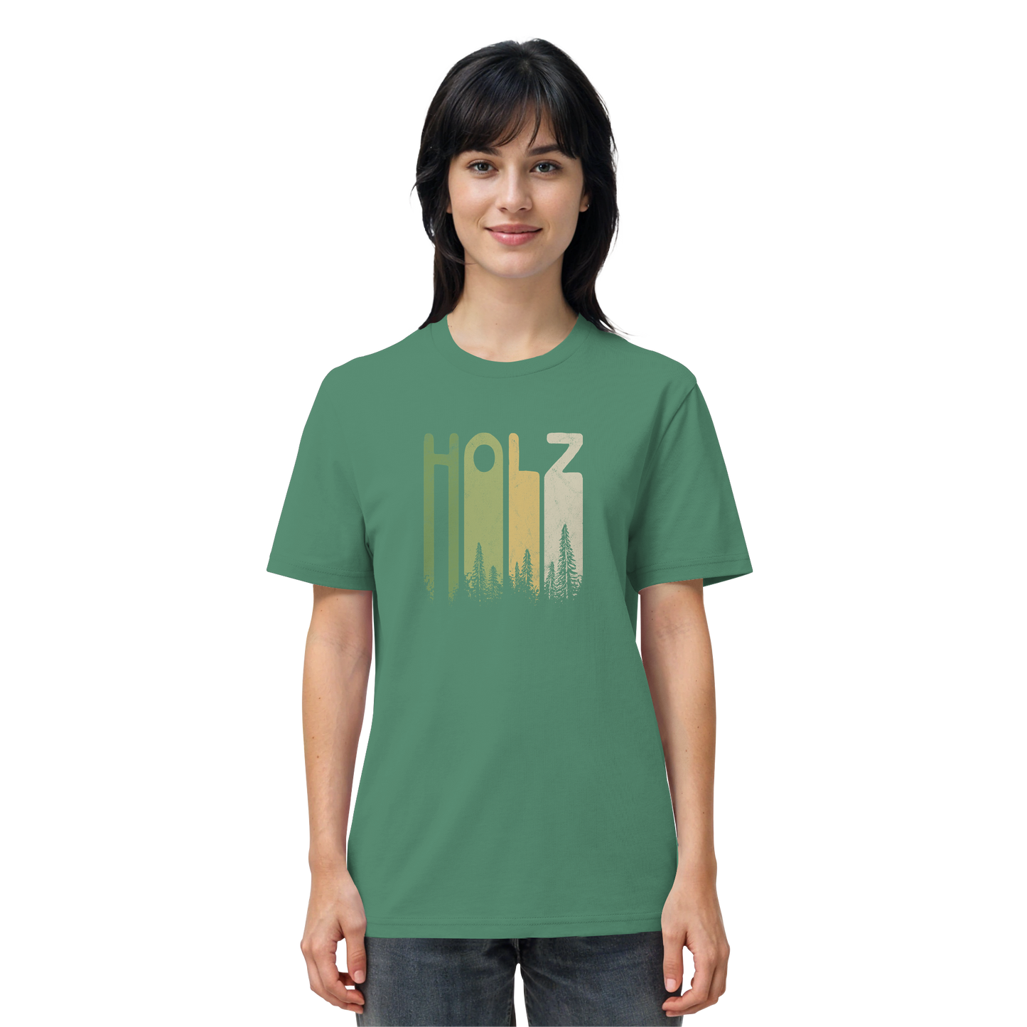 Holz Retro Wald Schriftzug - Organic Shirt