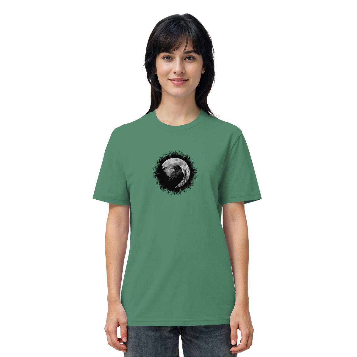 Schwarzer Rabe bei Vollmond - Organic Shirt