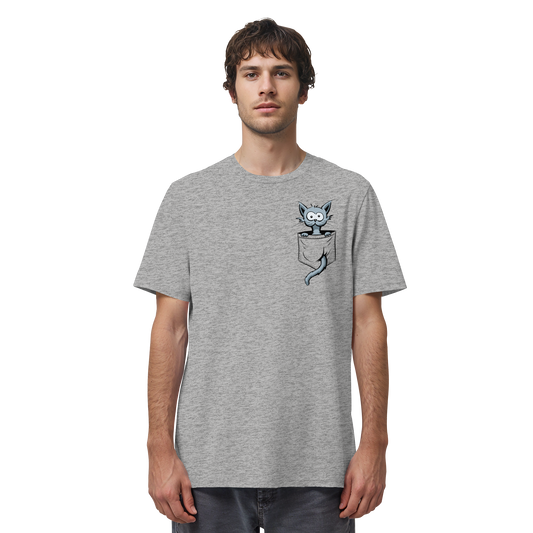 Verrückte Katze in Deiner Brust-Tasche - Organic Shirt