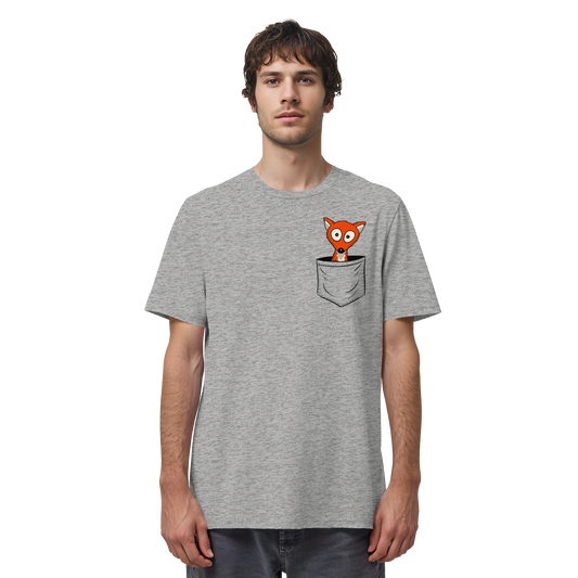 Fuchs in der Brusttasche | Taschen-Fuchs - Organic Shirt