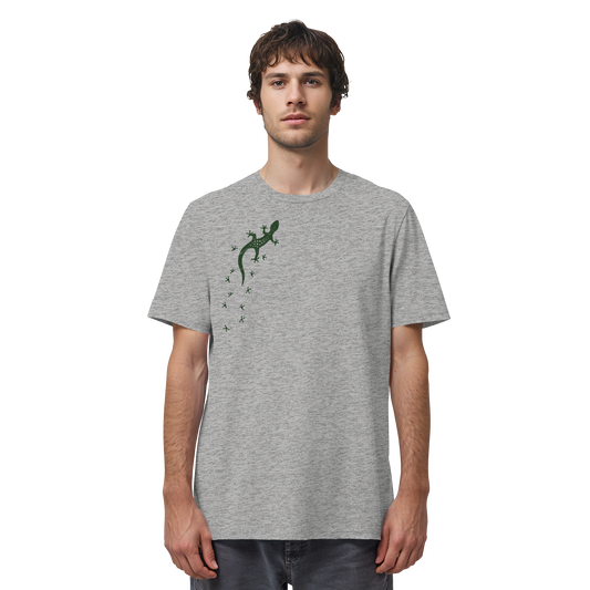 Gecko Eidechse Silhouette dunkel - Organic Shirt