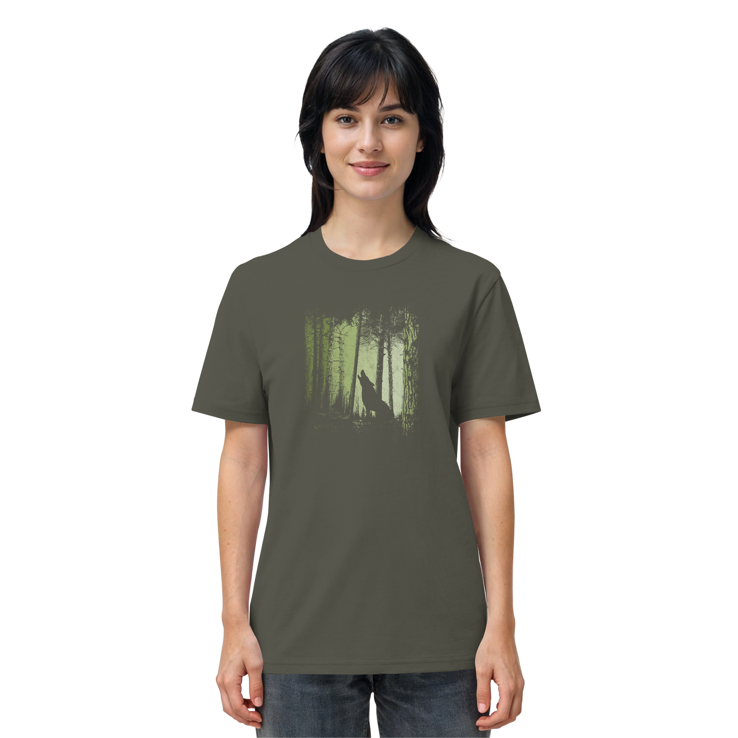 Einsamer Wolf im Zwielicht Wald - Organic Shirt