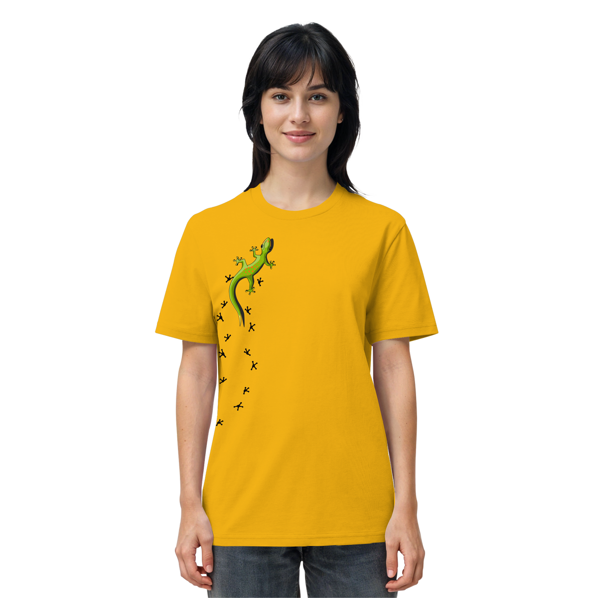 Kletternder Gecko mit Spuren - Organic Shirt