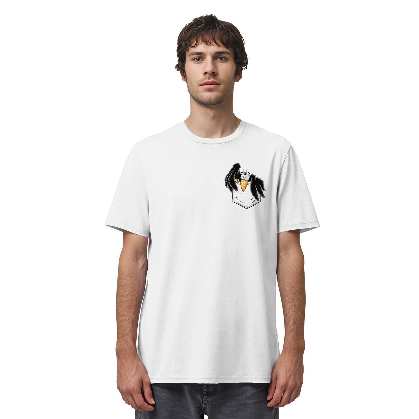 Kleiner Rabe | schwarze Krähe In Tasche - Organic Shirt