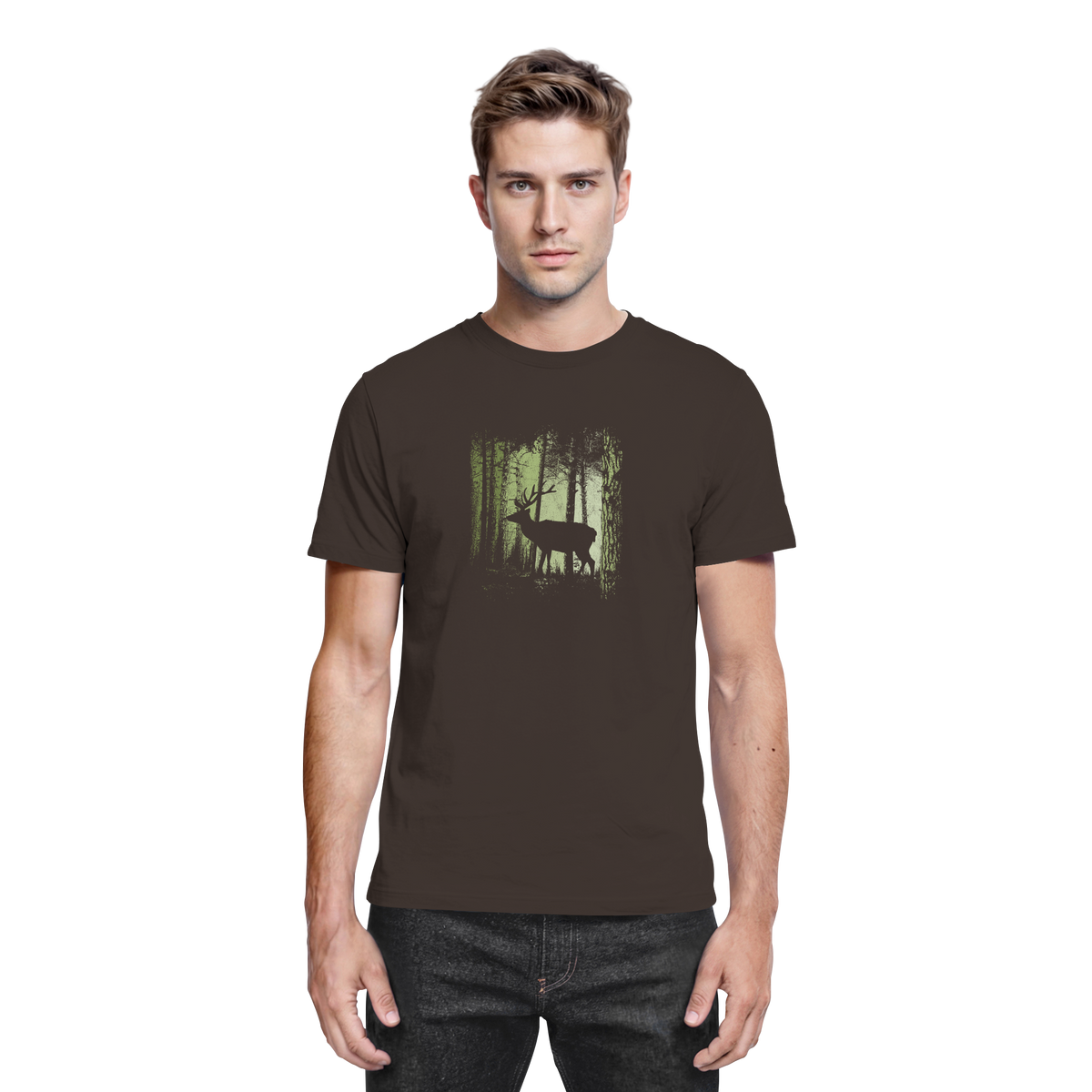 Hirsch im Zwielicht Wald - Premium Shirt