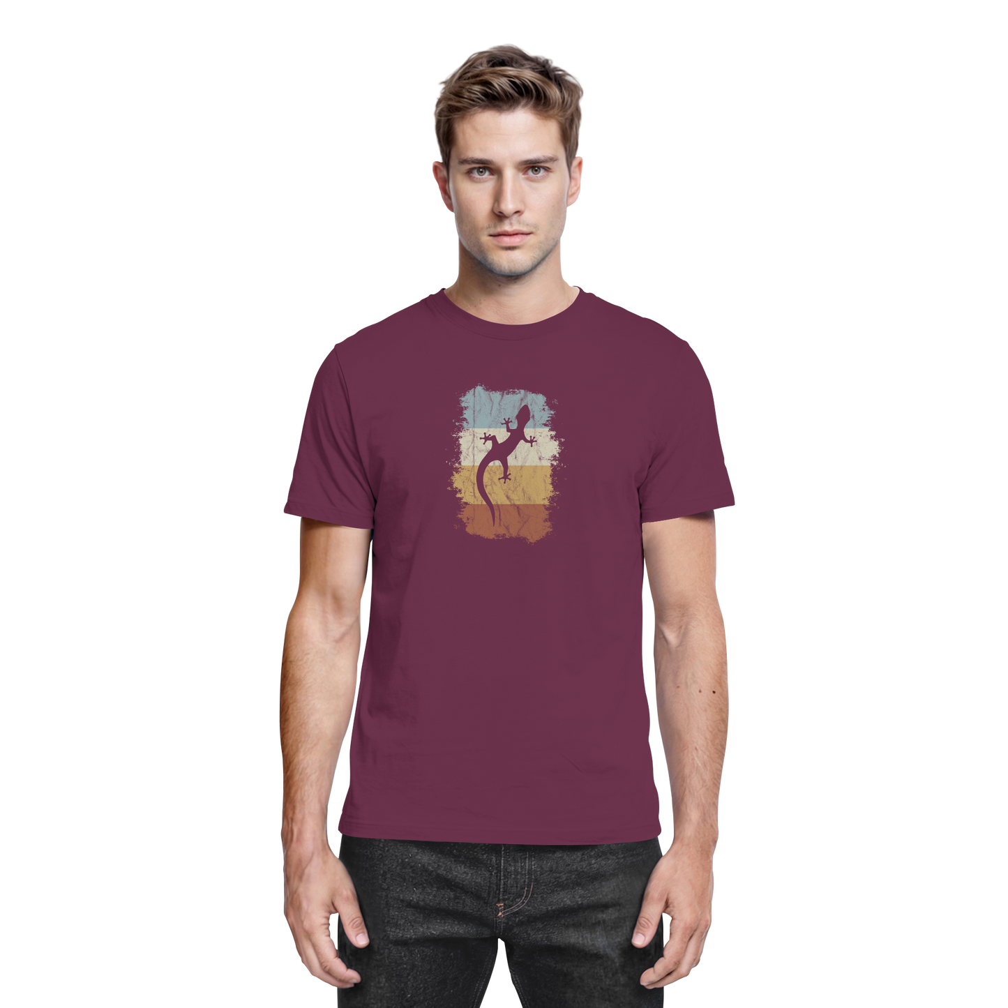 Retro Gecko Salamander Silhouette - Premium Shirt