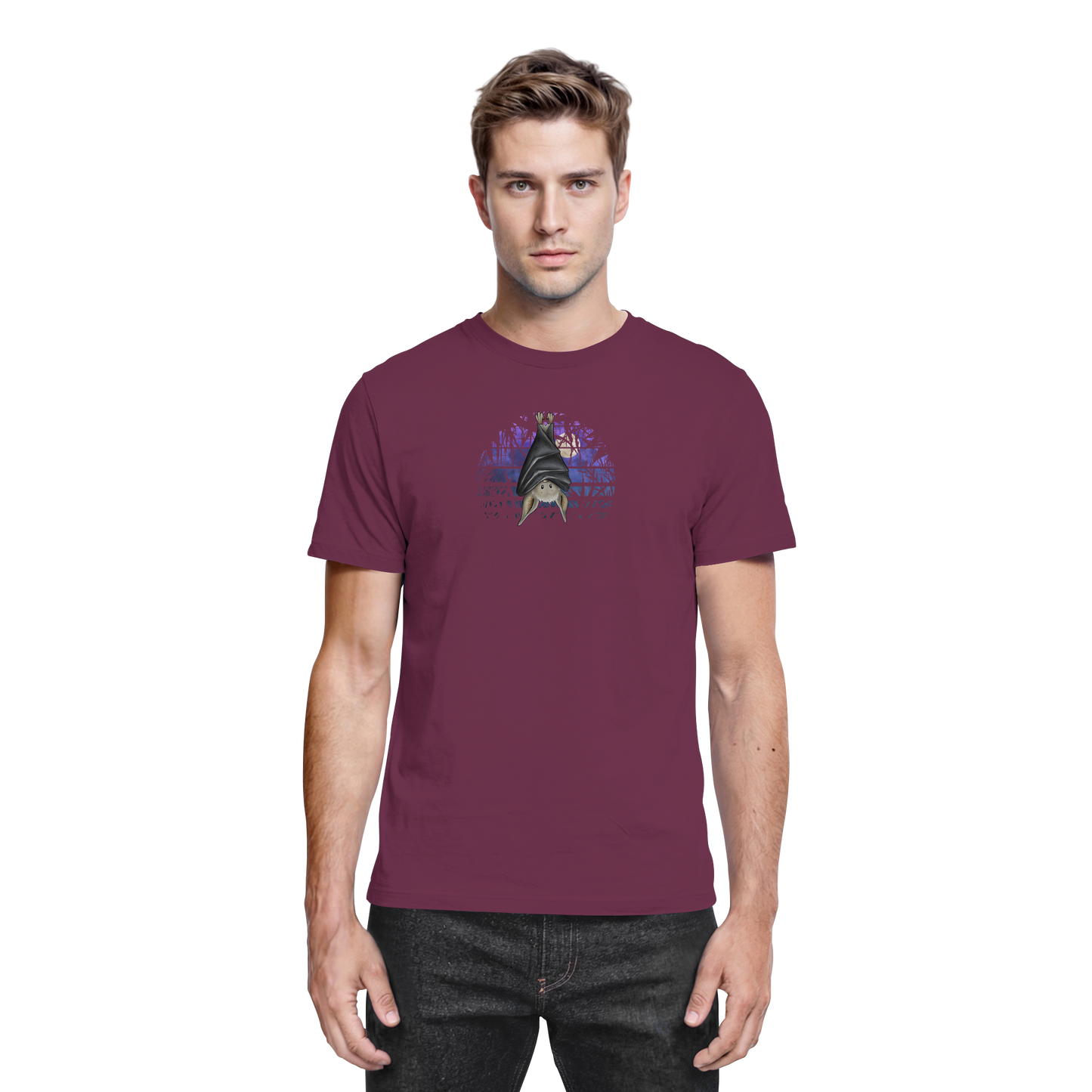 Fledermaus in blauer Nacht - Premium Shirt