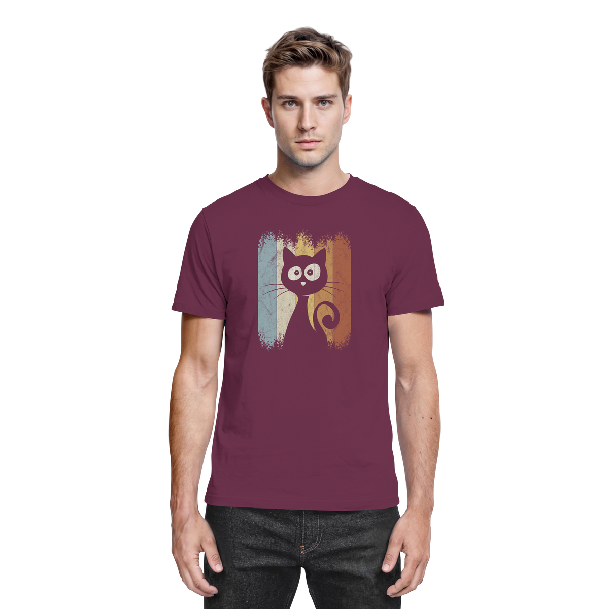 Retro Katze Silhouette - Premium Shirt