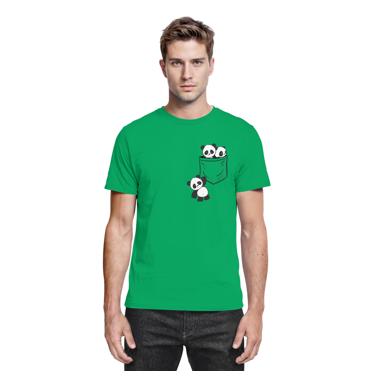 Kawaii Pandas in der Tasche - Premium Shirt