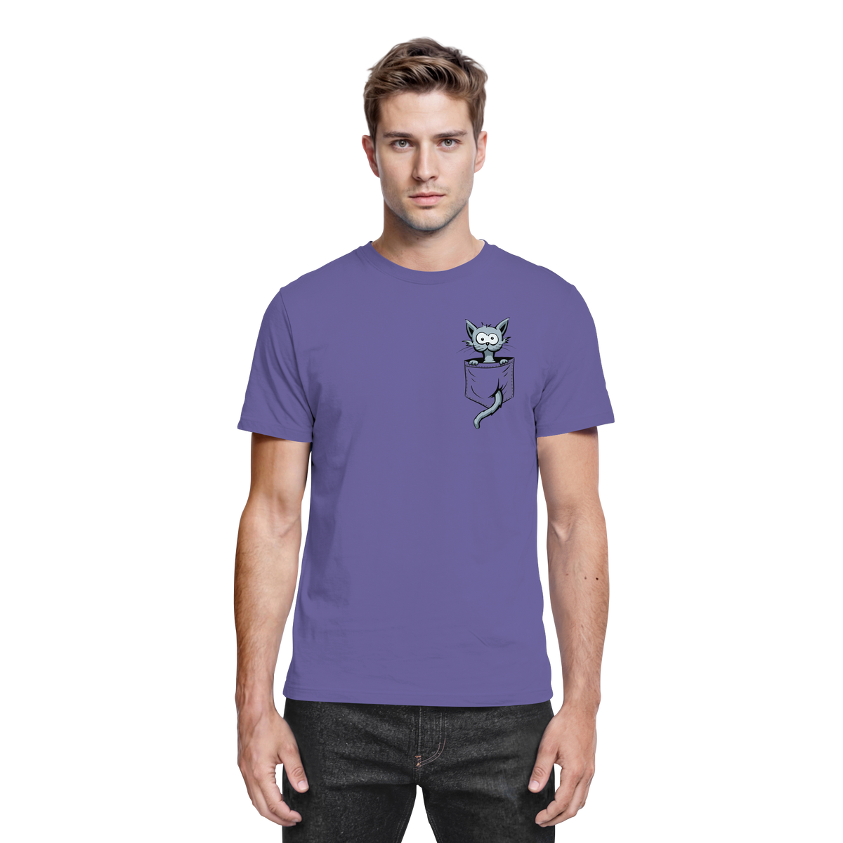 Verrückte Katze in Deiner Brust-Tasche - Premium Shirt