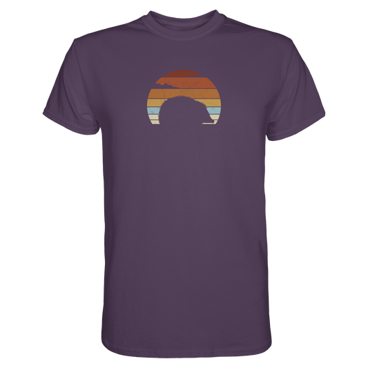Retro Igel Silhouette im Sonnenuntergang - Premium Shirt