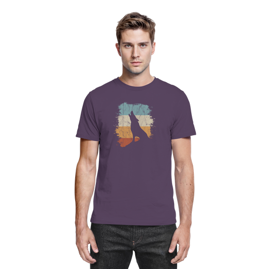 Retro Style lässig heulender Wolf - Premium Shirt