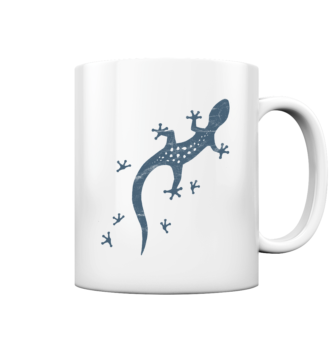Gecko Eidechse Silhouette dunkel - Tasse glossy