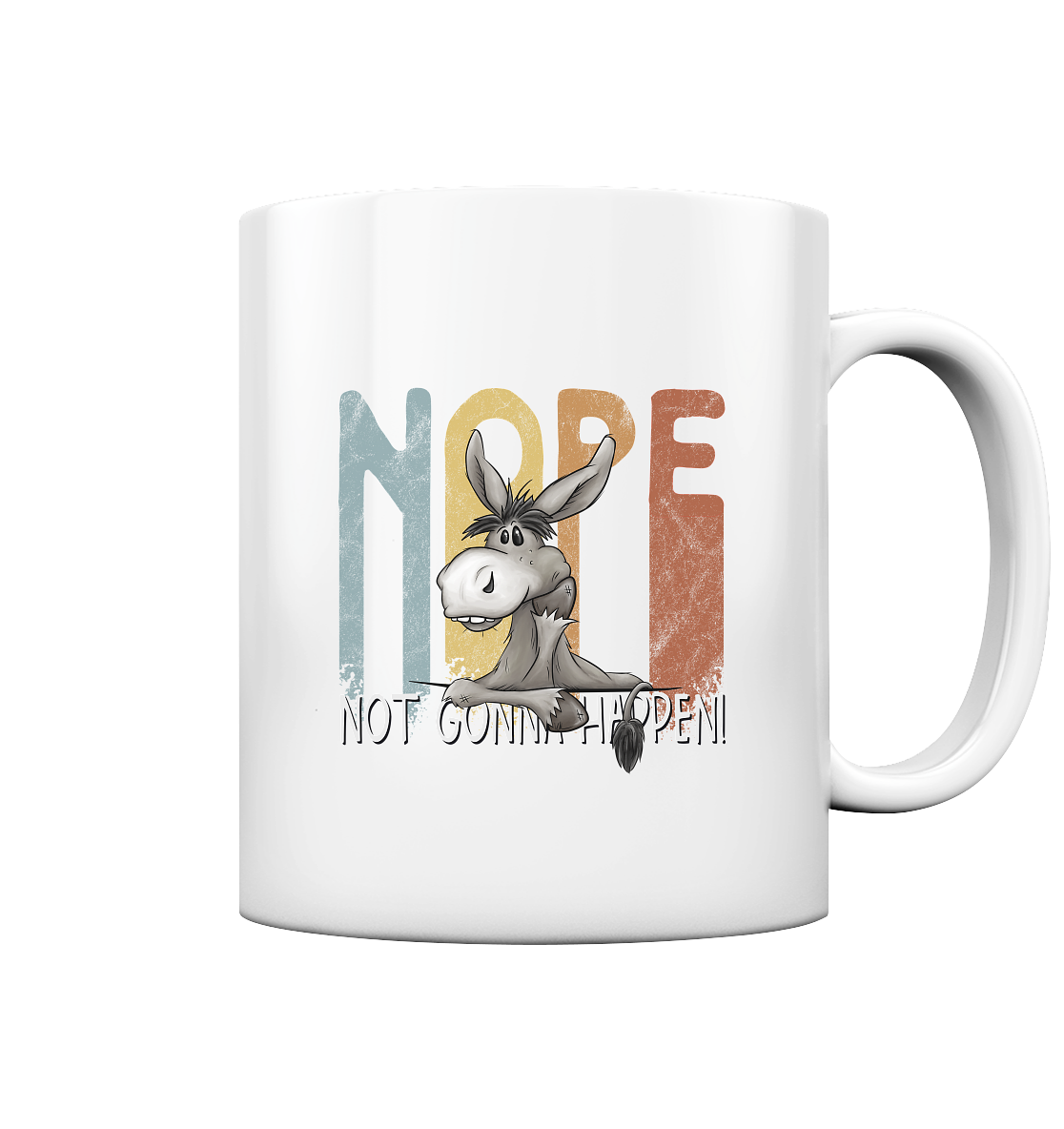 Nope | bockiger Esel - Tasse glossy