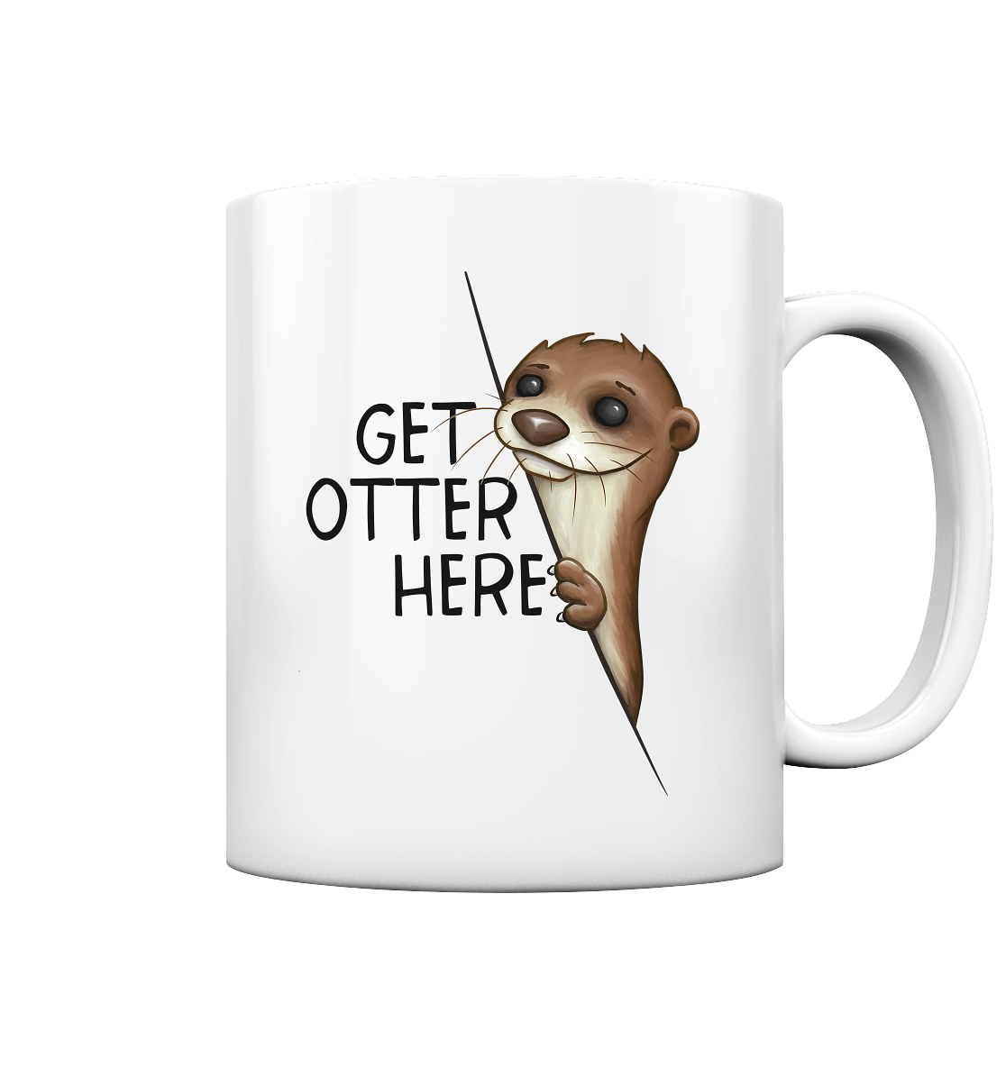 Get Otter Here | Lustiger Otter Kalauer - Tasse glossy