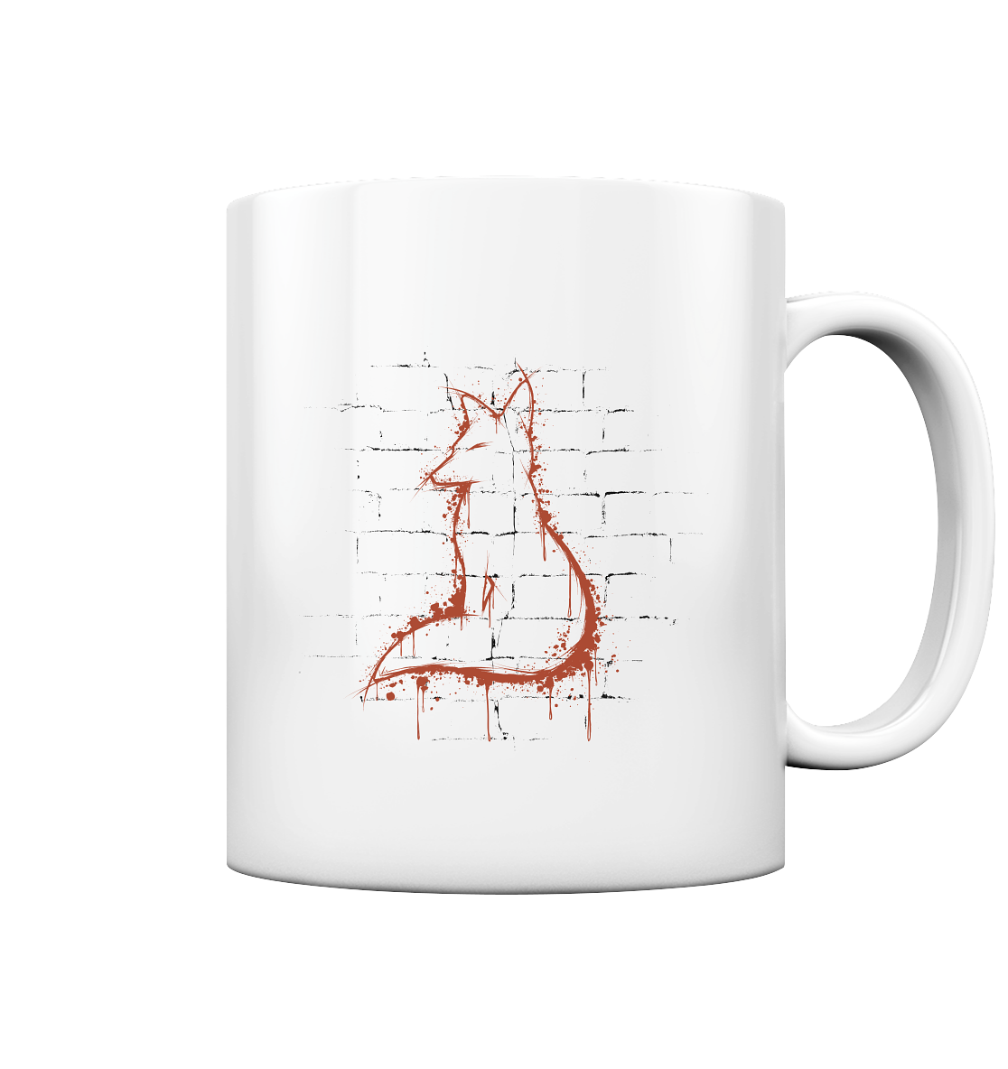 Street Art Fuchs Silhouette - Tasse glossy