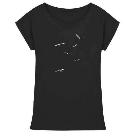 Vogelschwarm – Traum vom Fliegen - Womens Extended Shoulder T-Shirt