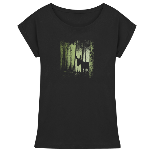 Esel im Zwielicht-Wald - Womens Extended Shoulder T-Shirt