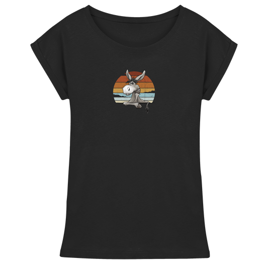 Lässiges Maultier Retro Esel - Womens Extended Shoulder T-Shirt