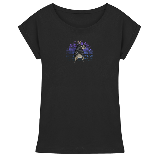 Fledermaus in blauer Nacht - Womens Extended Shoulder T-Shirt