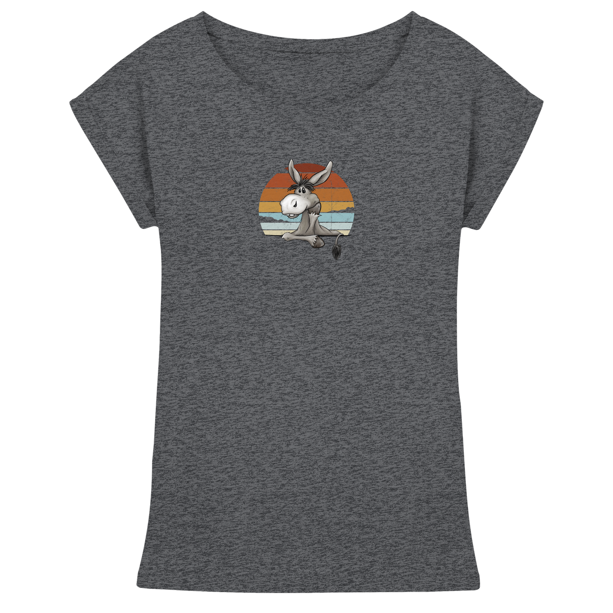 Lässiges Maultier Retro Esel - Womens Extended Shoulder T-Shirt