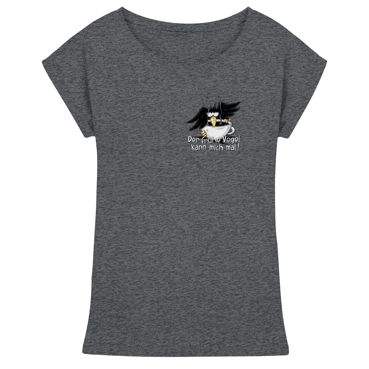 Der frühe Vogel kann mich mal | Kaffee Rabe - Womens Extended Shoulder T-Shirt