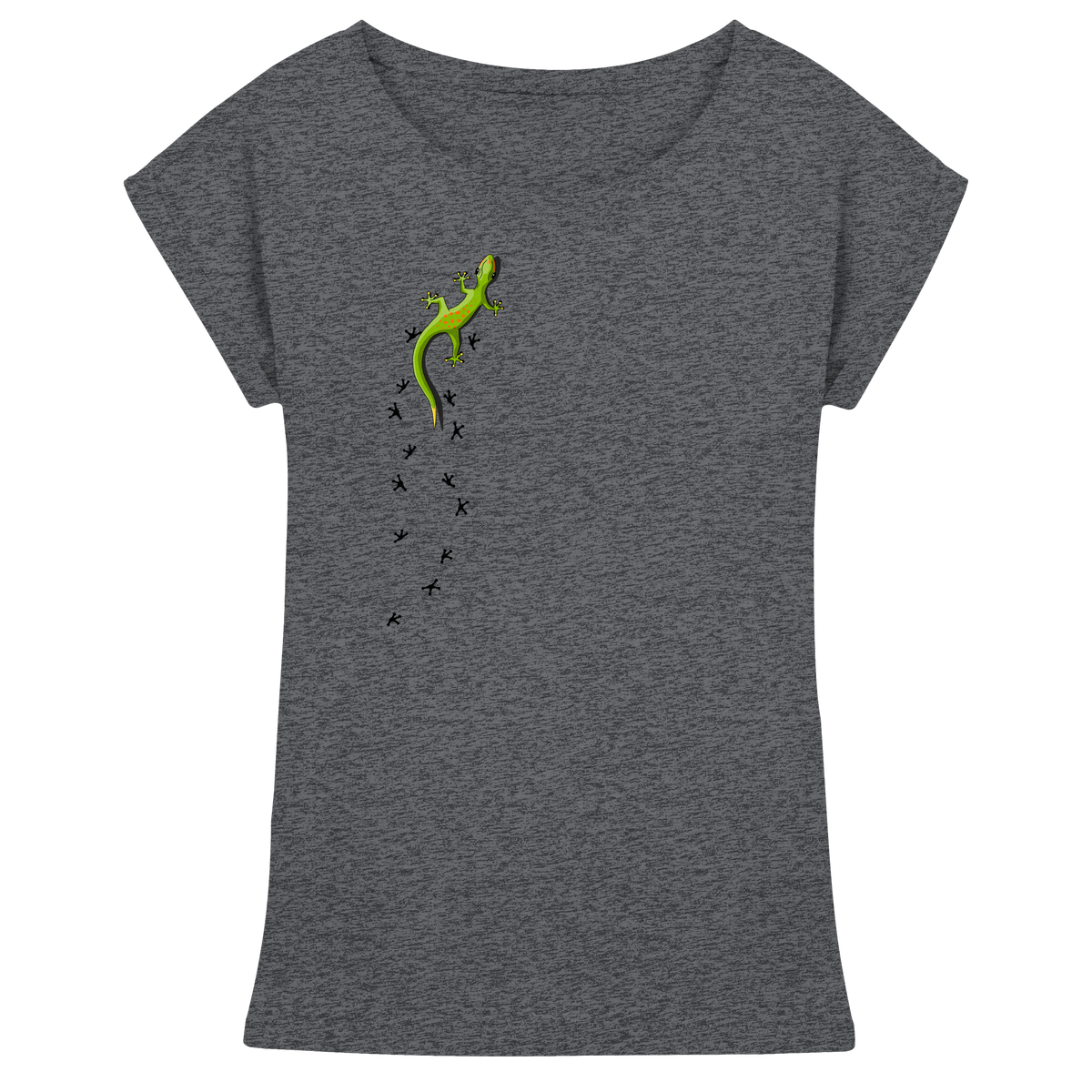 Kletternder Gecko mit Spuren - Womens Extended Shoulder T-Shirt