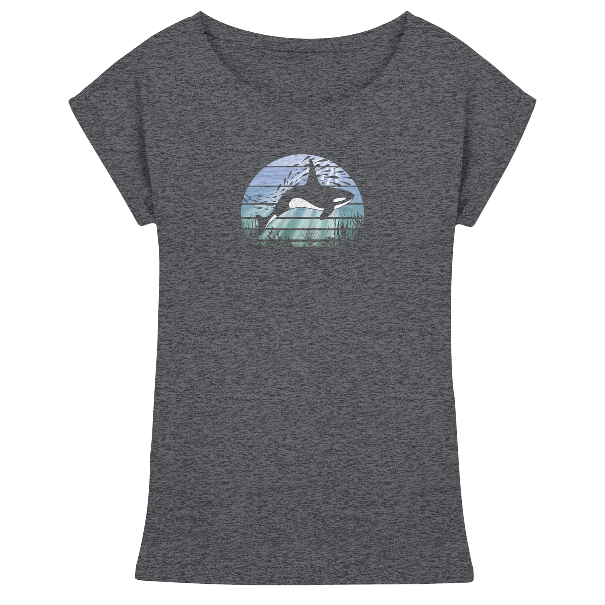 Retro Tiefsee Schwertwal Orca - Womens Extended Shoulder T-Shirt