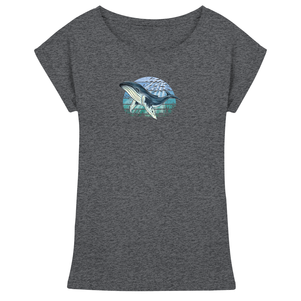 Retro Unterwasser Buckelwal - Womens Extended Shoulder T-Shirt