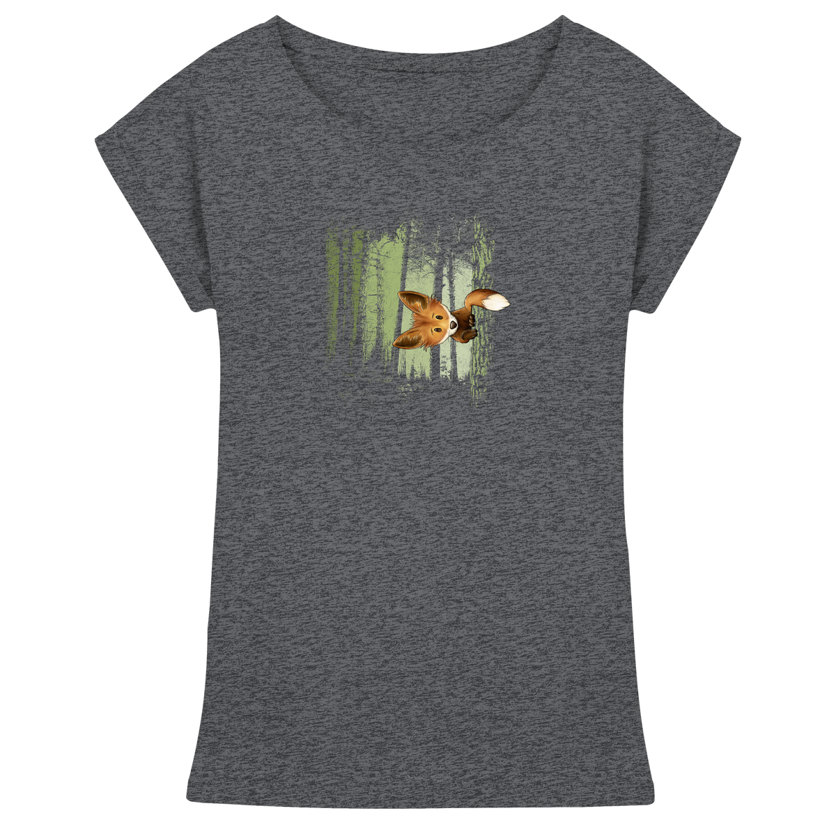 Fuchs im Zwielicht-Wald - Womens Extended Shoulder T-Shirt