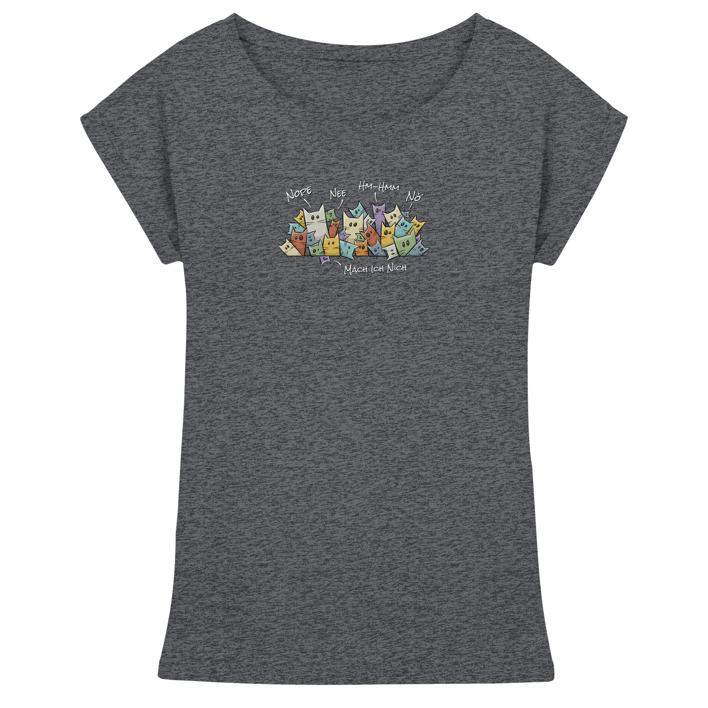 Nope, Nee, Nö Katzen - Womens Extended Shoulder T-Shirt