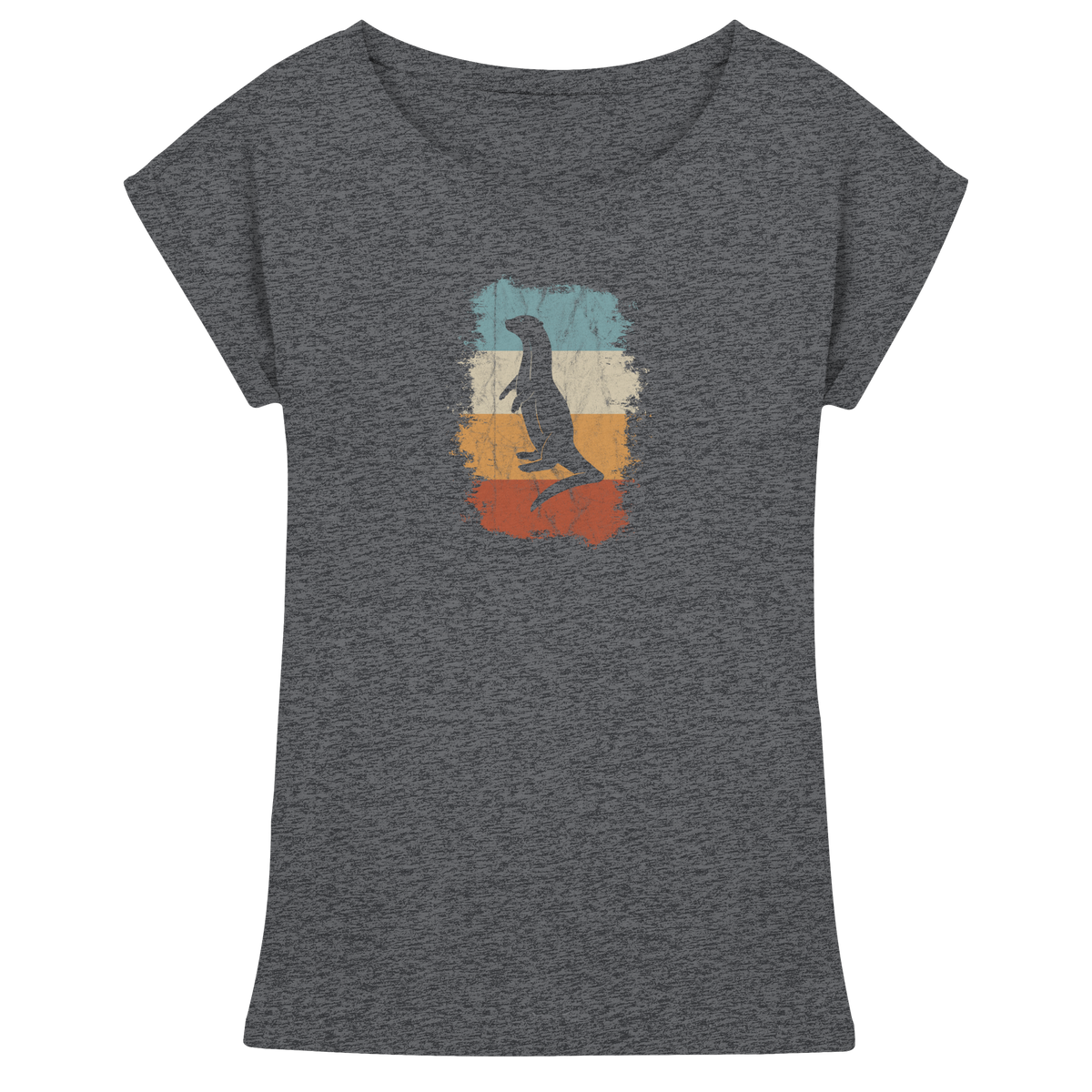 Retro Otter Fischotter Silhouette - Womens Extended Shoulder T-Shirt